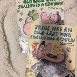 There Was an Old Lady Who Swallowed a ….Chick! & Children's Book - Yellow & Blue